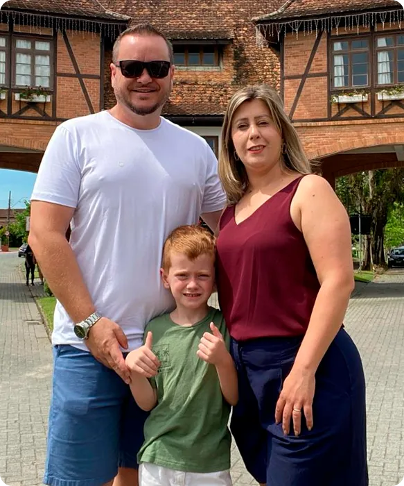 Deividi Marcon com sua família